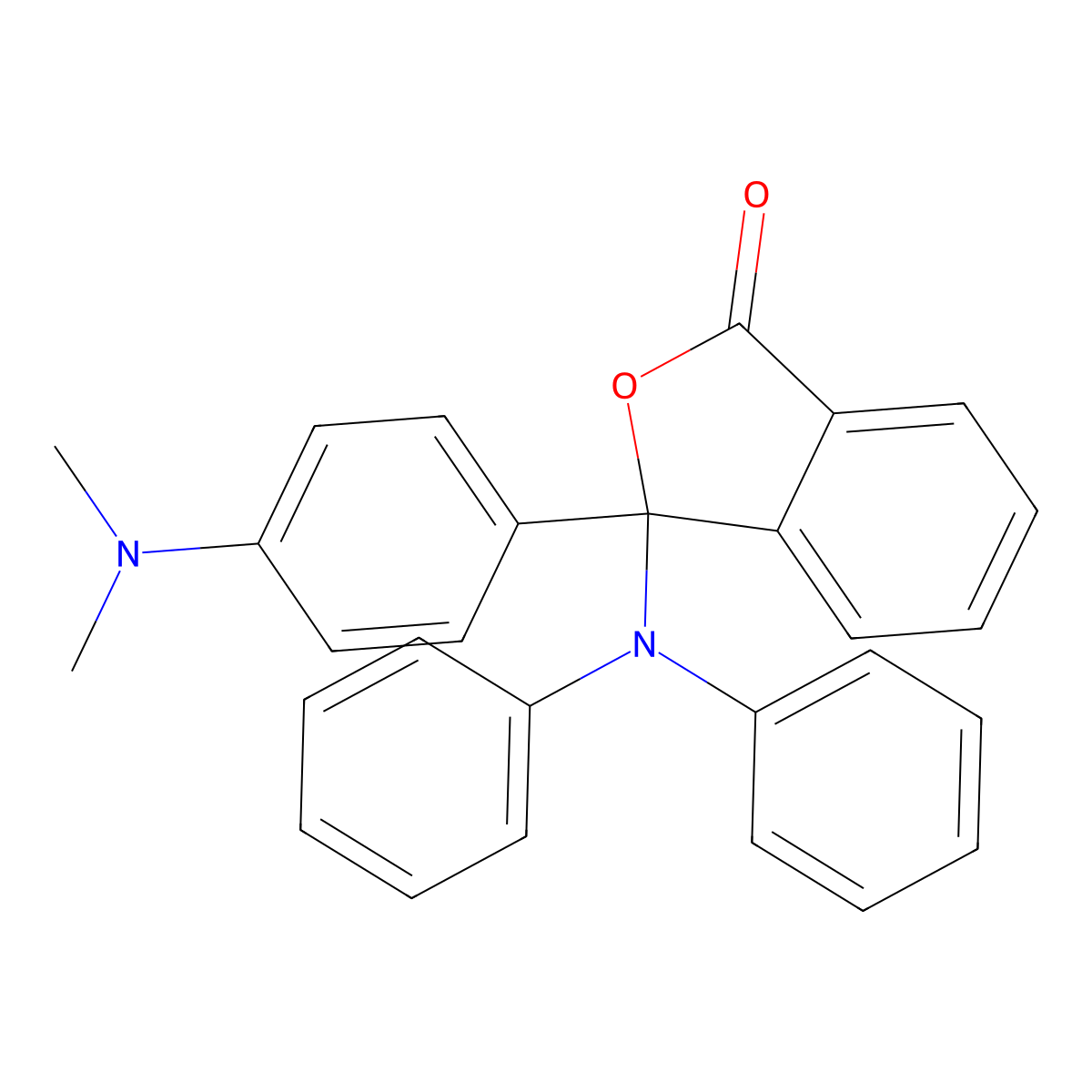 1(3H)-Isobenzofuranone, 3-[4-(dimethylamino)phenyl]-3-(diphenylamino)- molecular structure, CAS 67697-69-2
