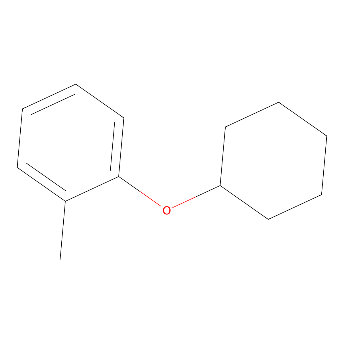 Benzene, 1-(cyclohexyloxy)-2-methyl- molecular structure, CAS 67698-81-1