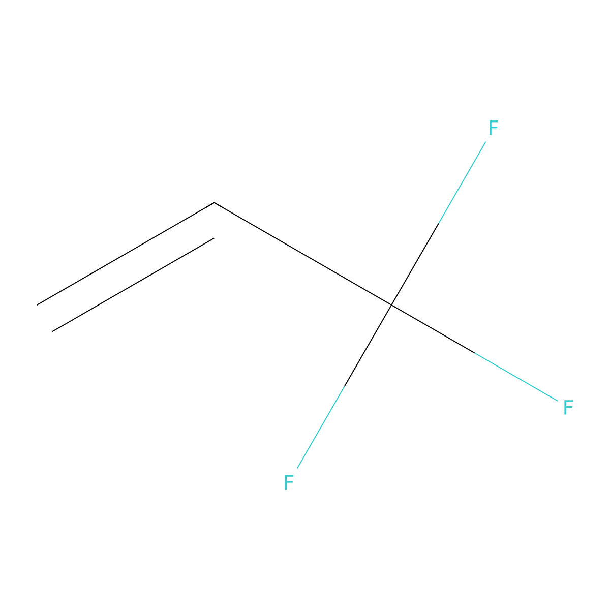 3,3,3-Trifluoropropene molecular structure, CAS 677-21-4