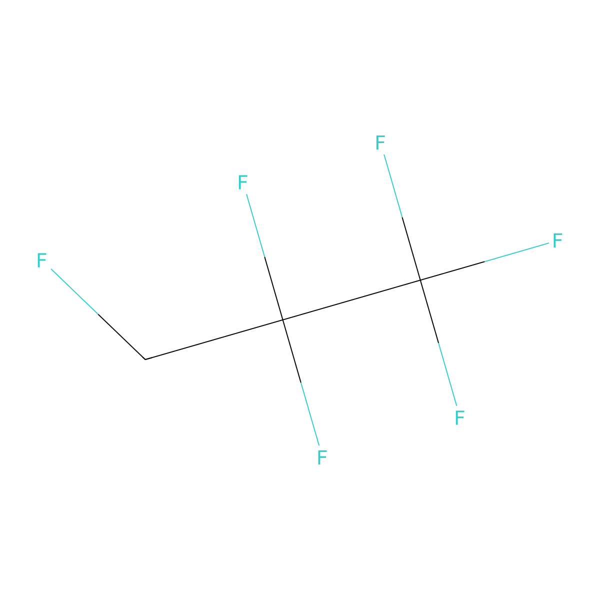 1,1,1,2,2,3-Hexafluoropropane molecular structure, CAS 677-56-5