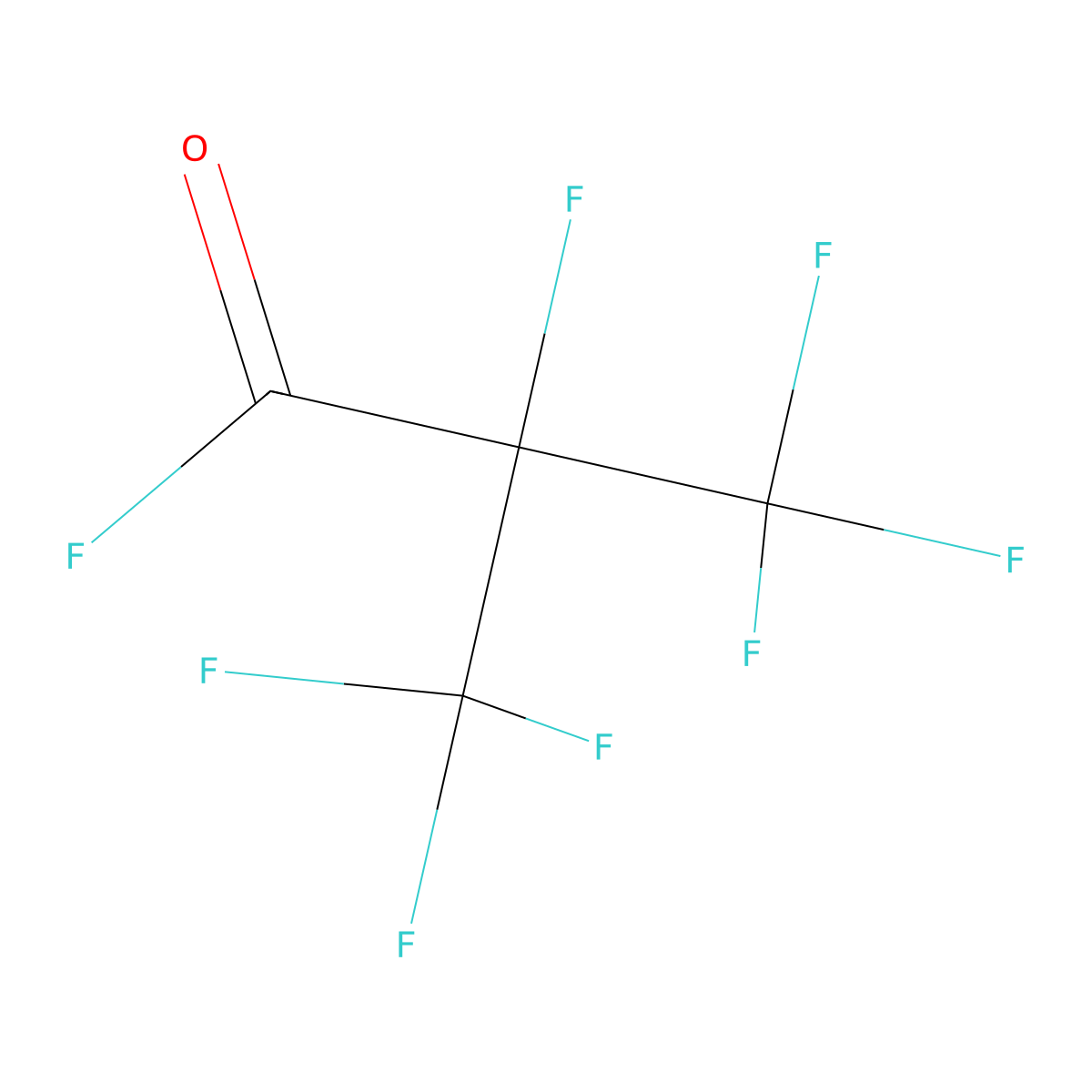 2,3,3,3-Tetrafluoro-2-(trifluoromethyl)propanoyl fluoride molecular structure, CAS 677-84-9