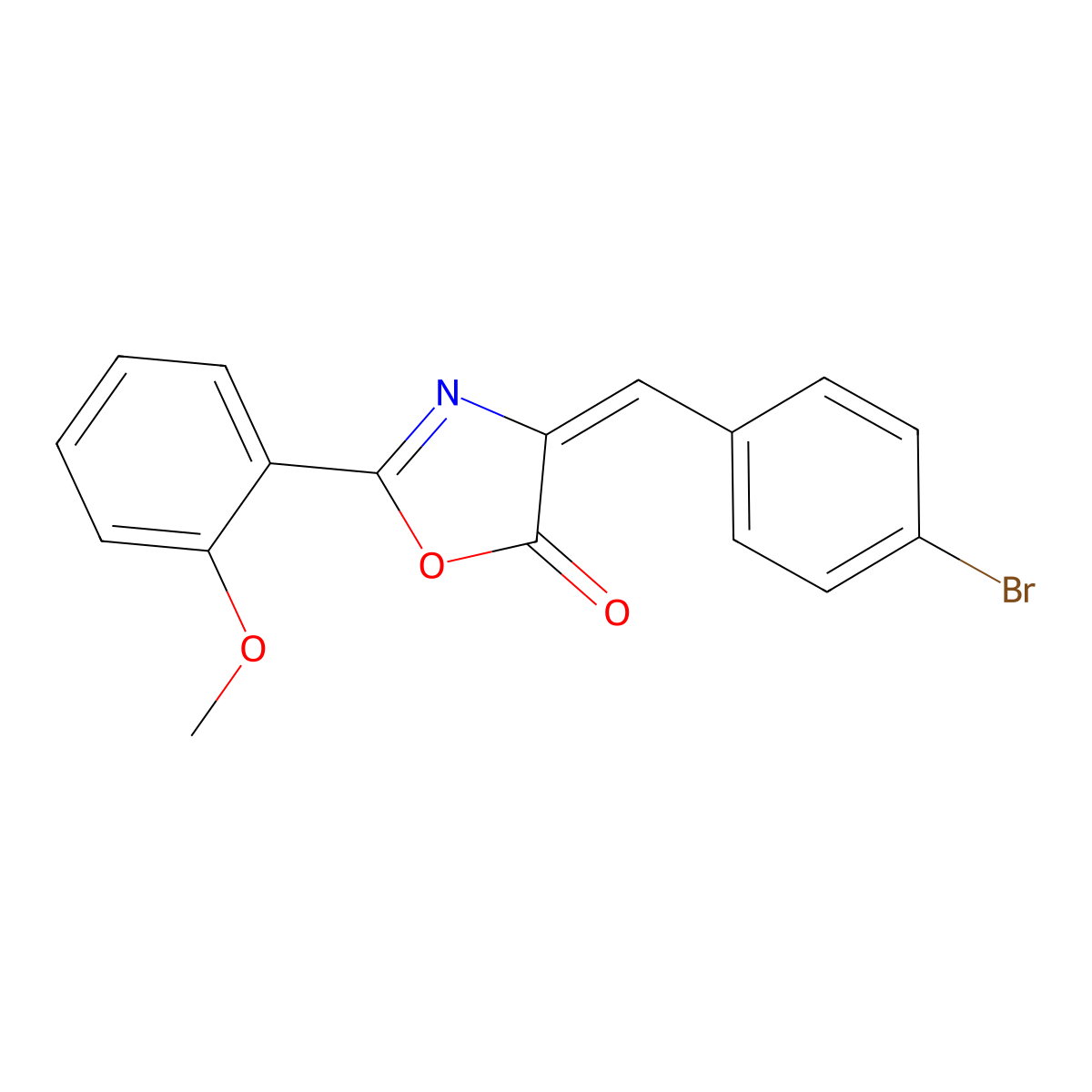 4-[(4-Bromophenyl)methylidene]-2-(2-methoxyphenyl)-1,3-oxazol-5-one molecular structure, CAS 6770-12-3