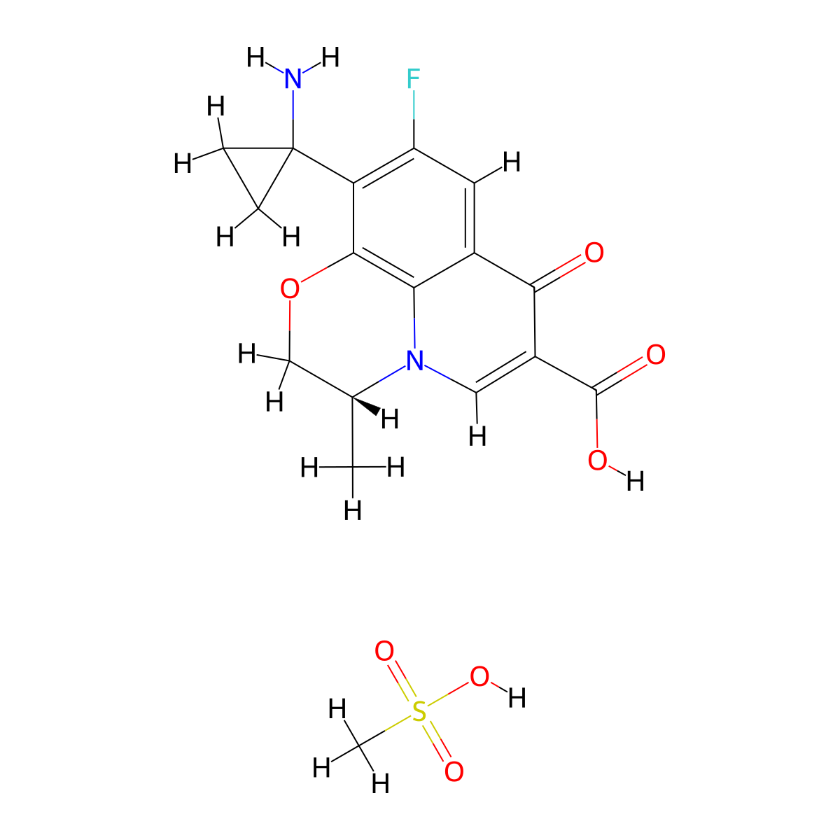 ent-Pazufloxacin Mesylate molecular structure, CAS 677004-96-5