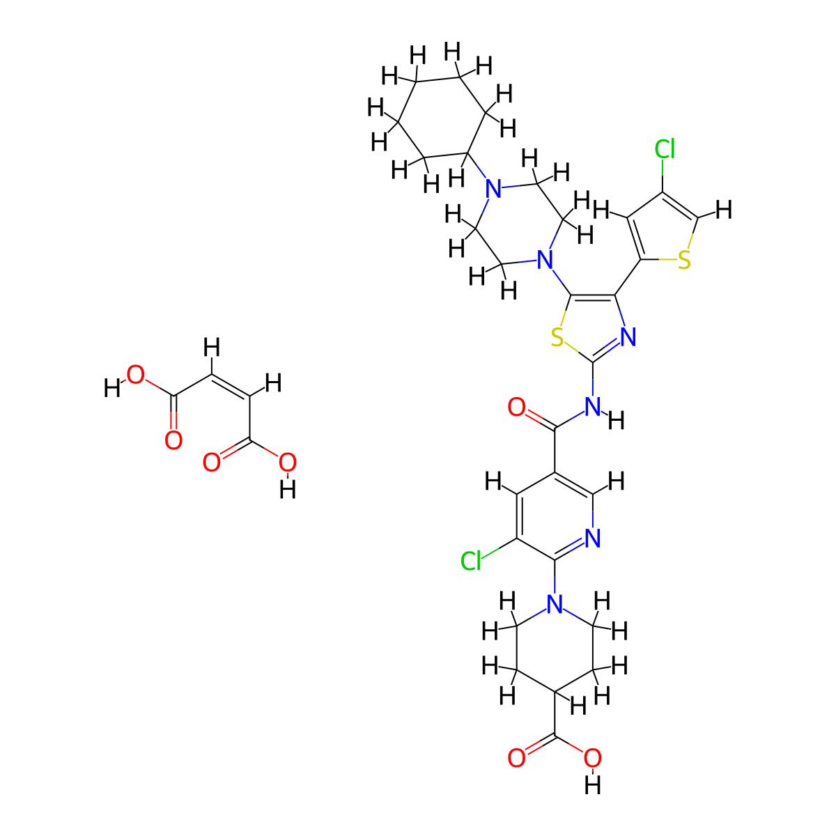 Avatrombopag Maleate molecular structure, CAS 677007-74-8