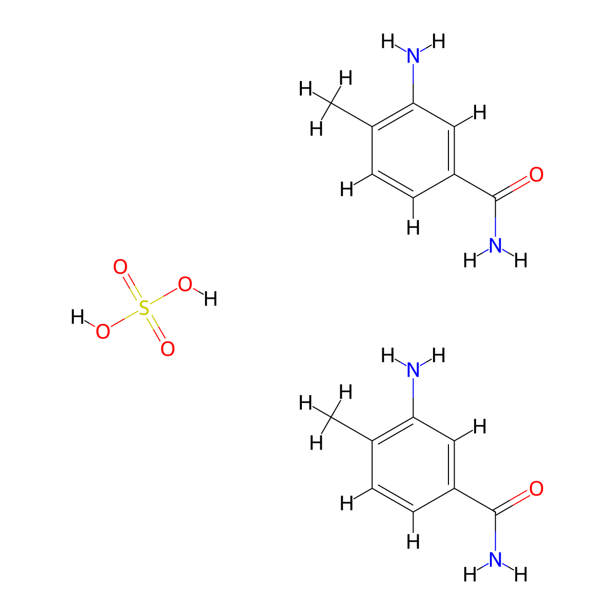 Benzamide, 3-amino-4-methyl-, sulfate (2:1) molecular structure, CAS 67701-35-3