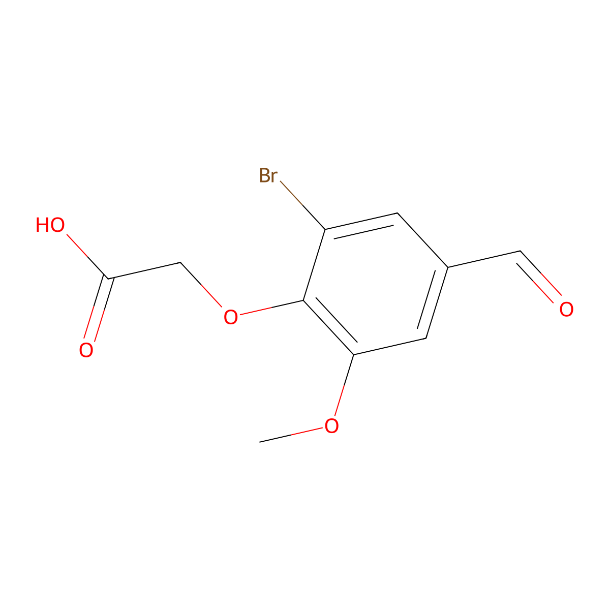 2-(2-Bromo-4-formyl-6-methoxyphenoxy)acetic acid molecular structure, CAS 677012-43-0