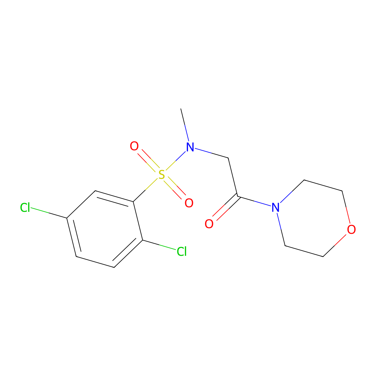 2,5-Dichloro-N-methyl-N-(2-morpholin-4-yl-2-oxo-ethyl)-benzenesulfonamide molecular structure, CAS 677012-44-1