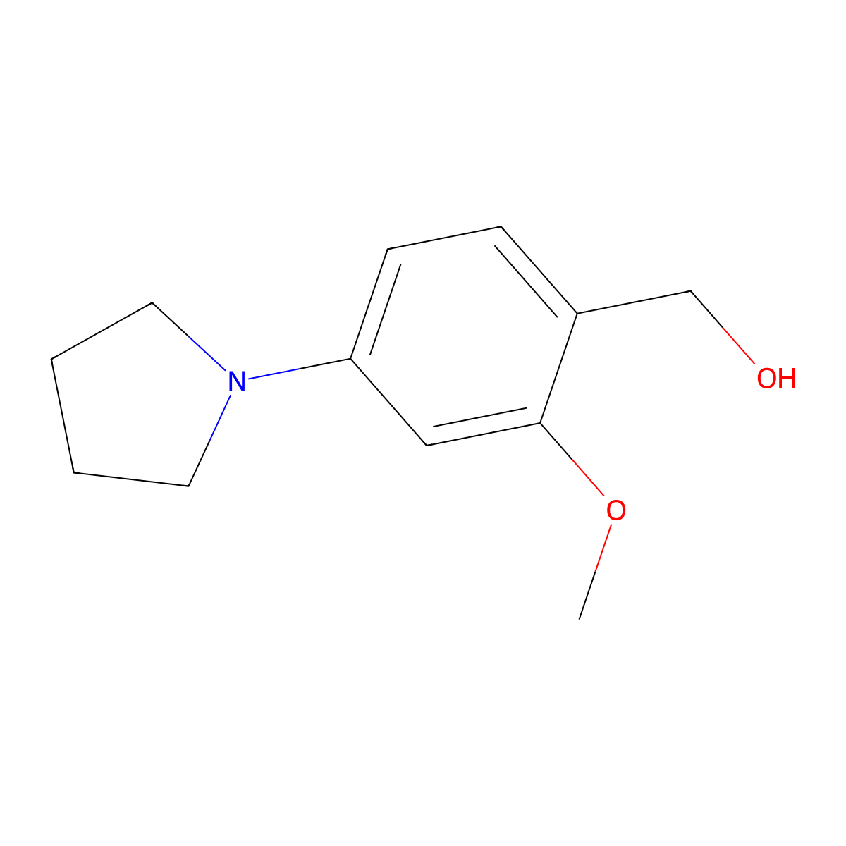 2-Methoxy-4-(1-pyrrolidinyl)benzyl Alcohol molecular structure, CAS 677012-74-7