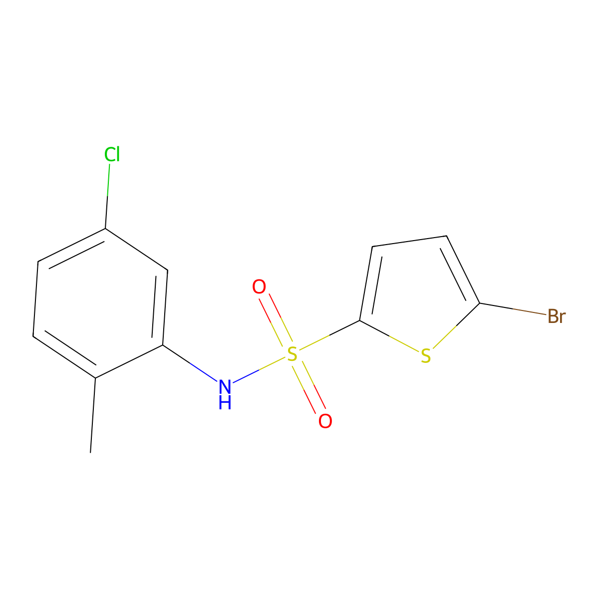5-bromo-N-(5-chloro-2-methylphenyl)thiophene-2-sulfonamide molecular structure, CAS 677015-39-3