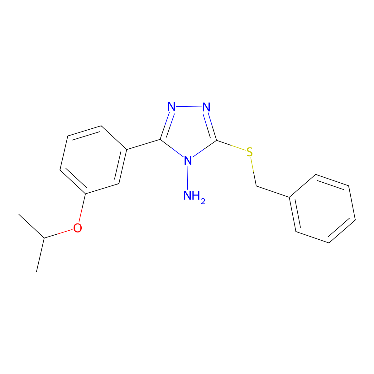 5-[3-(Methylethoxy)phenyl]-3-(phenylmethylthio)-1,2,4-triazole-4-ylamine molecular structure, CAS 677015-48-4