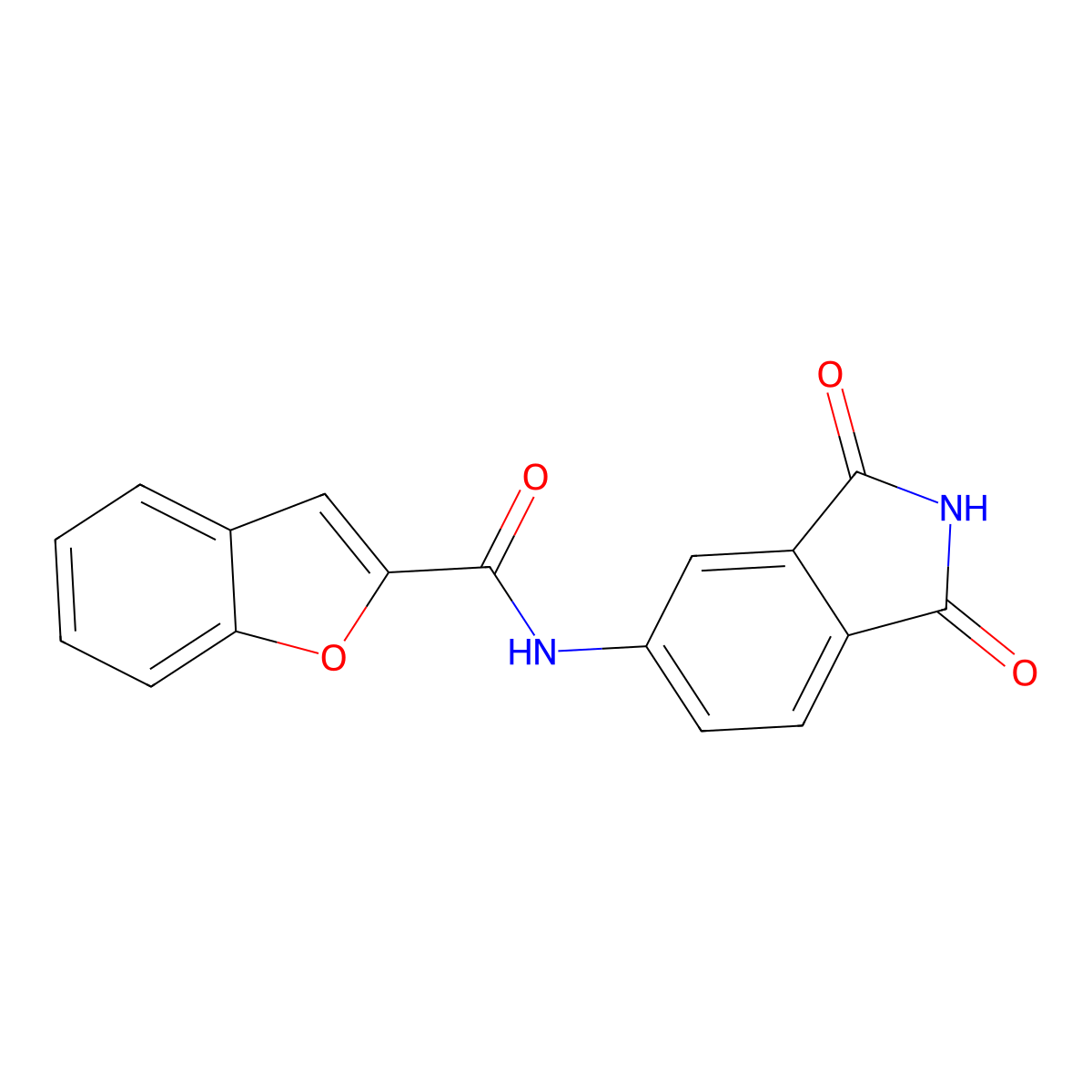 N-(1,3-dioxoisoindol-5-yl)-1-benzofuran-2-carboxamide molecular structure, CAS 677016-21-6