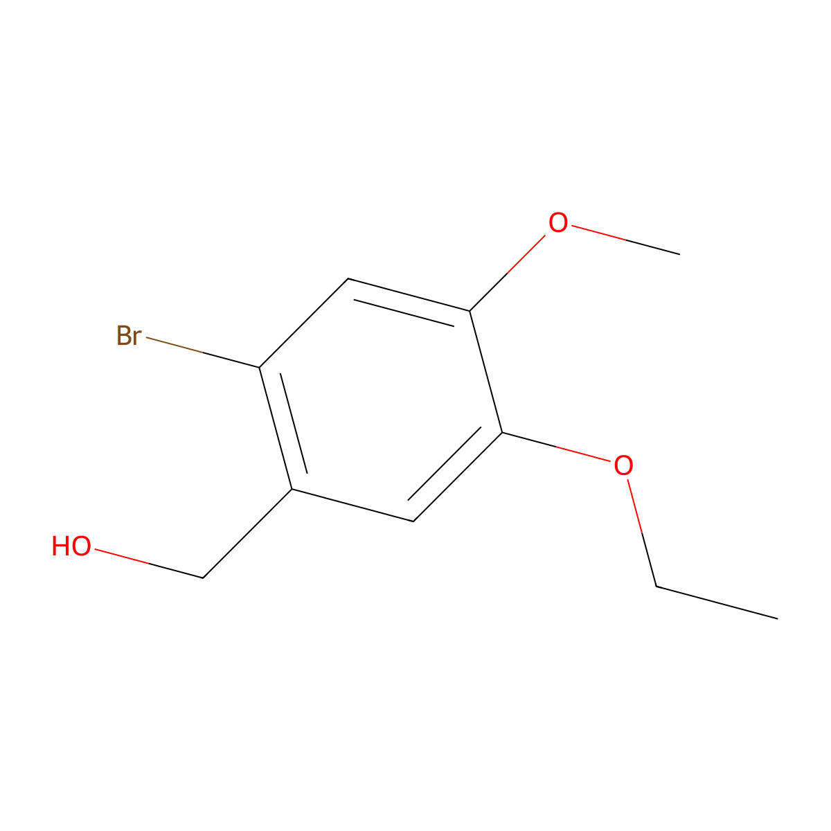 (2-Bromo-5-ethoxy-4-methoxyphenyl)methanol molecular structure, CAS 677016-55-6