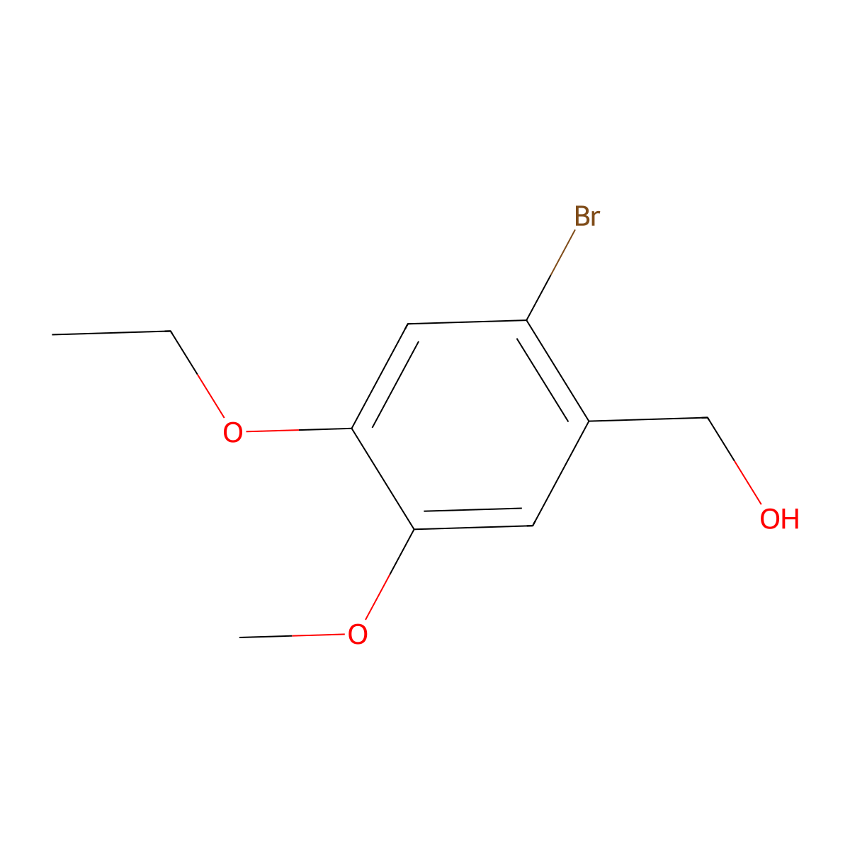 (2-Bromo-4-ethoxy-5-methoxyphenyl)methanol molecular structure, CAS 677016-62-5