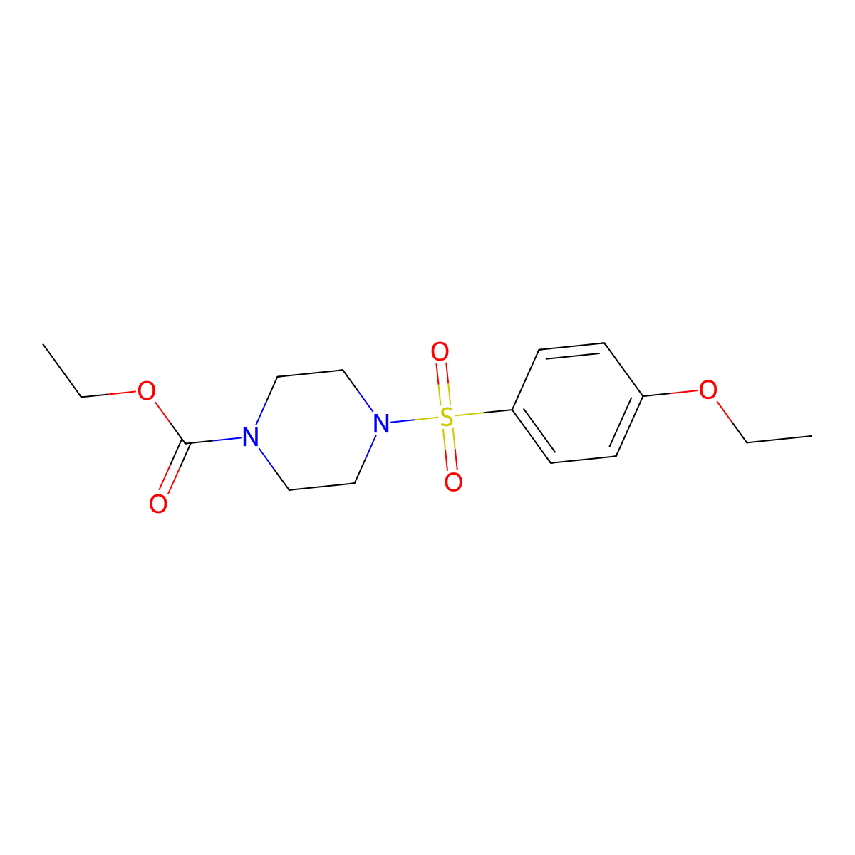 4-(4-Ethoxy-benzenesulfonyl)-piperazine-1-carboxylic acid ethyl ester molecular structure, CAS 677018-43-8