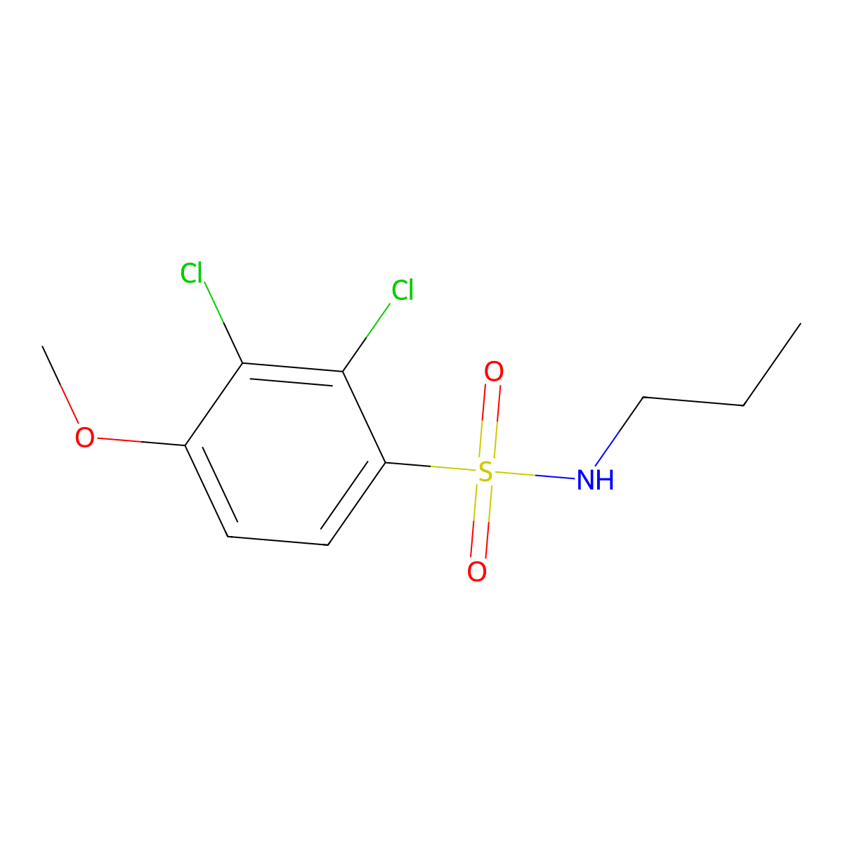 2,3-dichloro-4-methoxy-N-propylbenzenesulfonamide molecular structure, CAS 677024-23-6