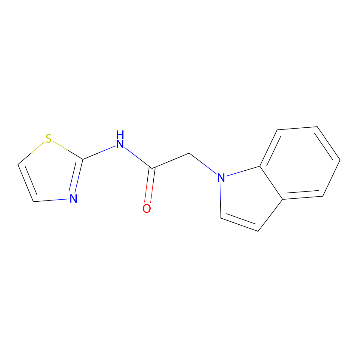 2-(1H-indol-1-yl)-N-(thiazol-2-yl)acetamide molecular structure, CAS 677024-31-6