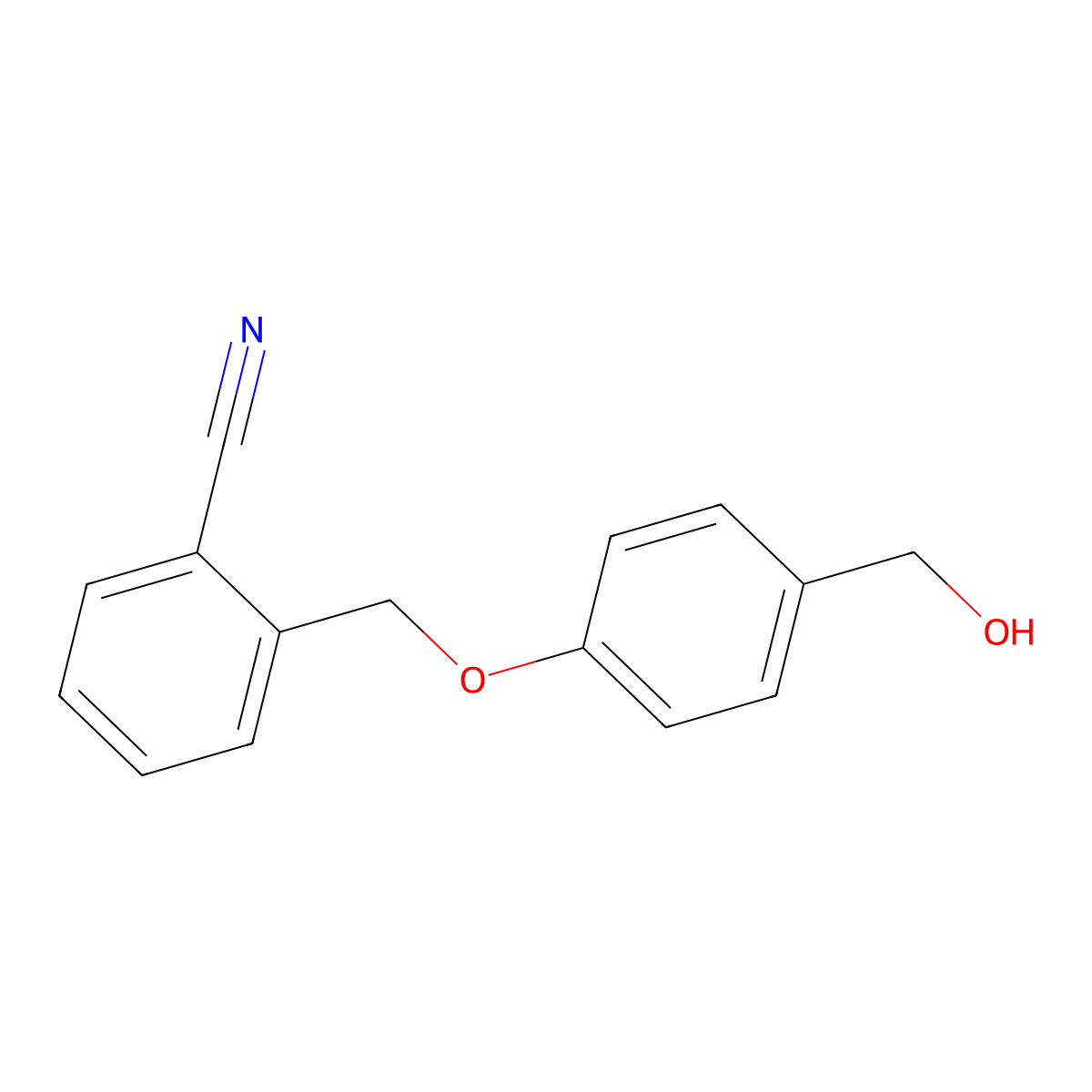 2-{[4-(Hydroxymethyl)phenoxy]methyl}benzonitrile molecular structure, CAS 677024-50-9