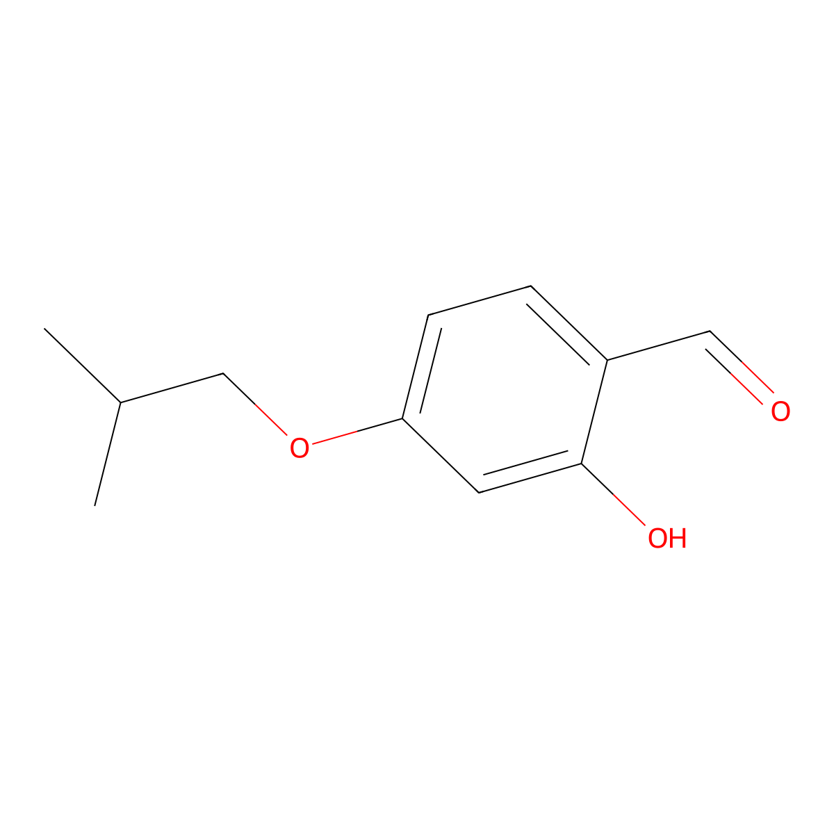 2-Hydroxy-4-isobutoxy-benzaldehyde molecular structure, CAS 677026-57-2