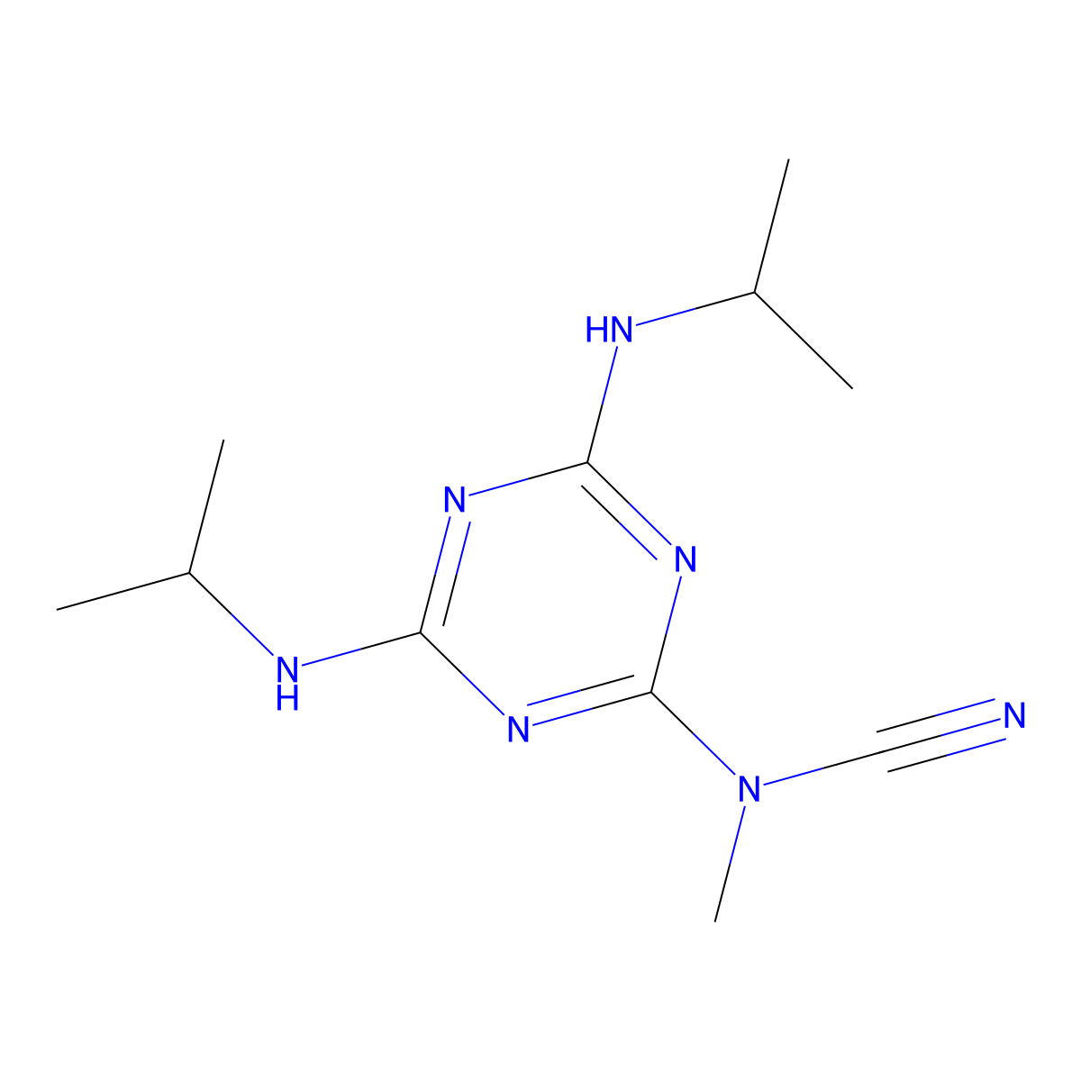 N-(4,6-Bis((1-methylethyl)amino)-1,3,5-triazin-2-yl)-N-methylcyanamide molecular structure, CAS 67704-68-1