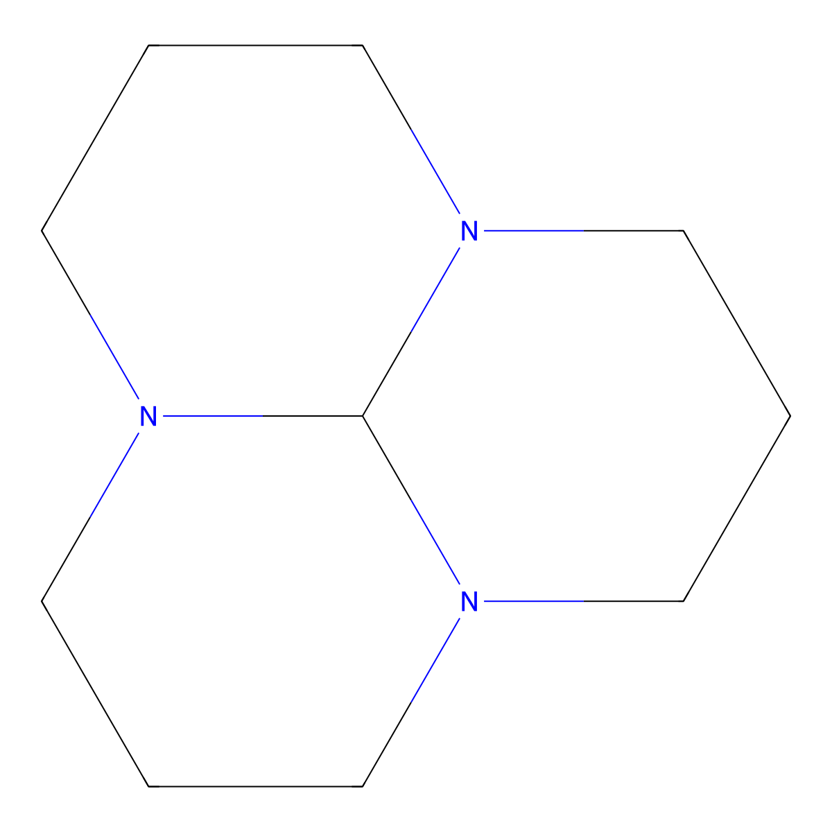 Hexahydro-1H,4H,7H-3a,6a,9a-triazaphenalene molecular structure, CAS 67705-41-3