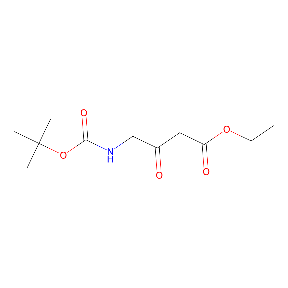 4-((tert-Butoxycarbonyl)amino)-3-oxobutanoic acid ethyl ester molecular structure, CAS 67706-68-7