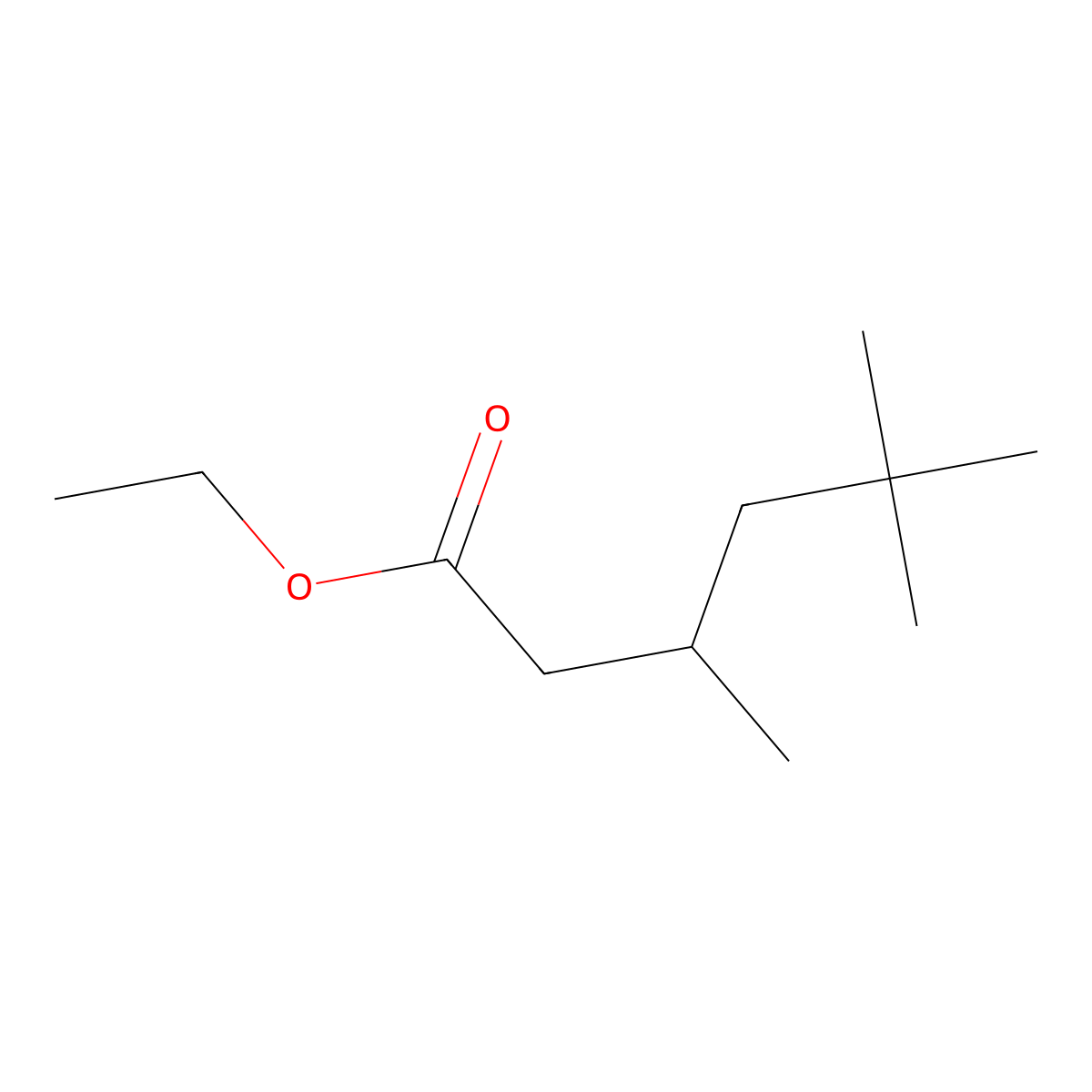 Ethyl 3,5,5-trimethylhexanoate molecular structure, CAS 67707-75-9