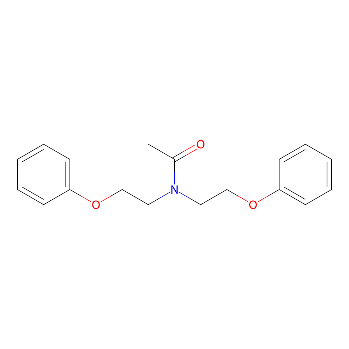 N,N-bis(2-phenoxyethyl)acetamide molecular structure, CAS 67710-16-1