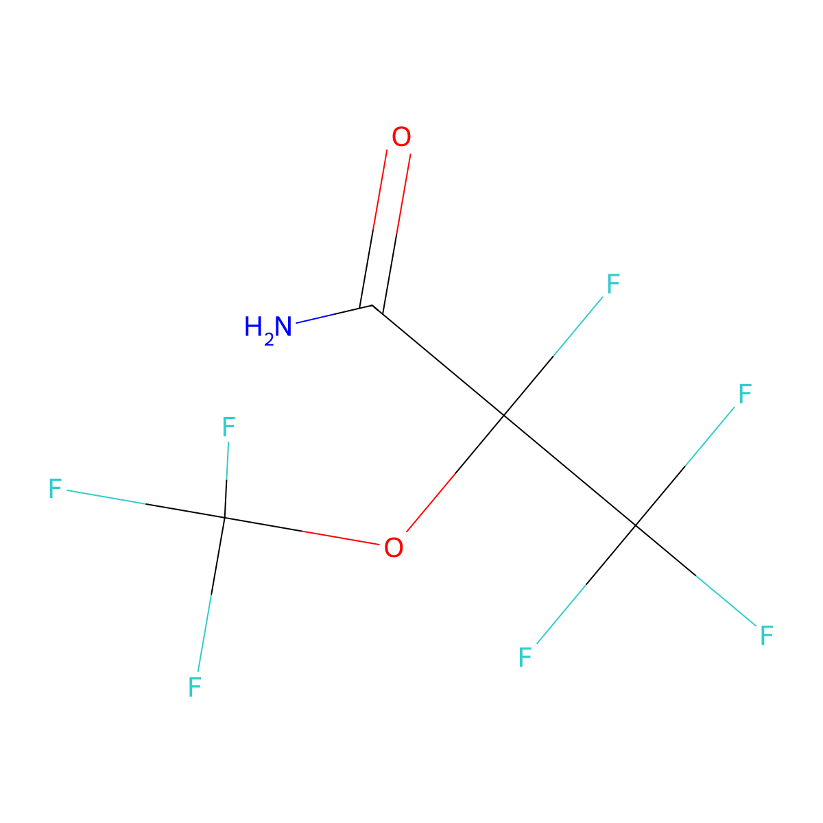 2,3,3,3-Tetrafluoro-2-(trifluoromethoxy)propanamide molecular structure, CAS 67710-48-9
