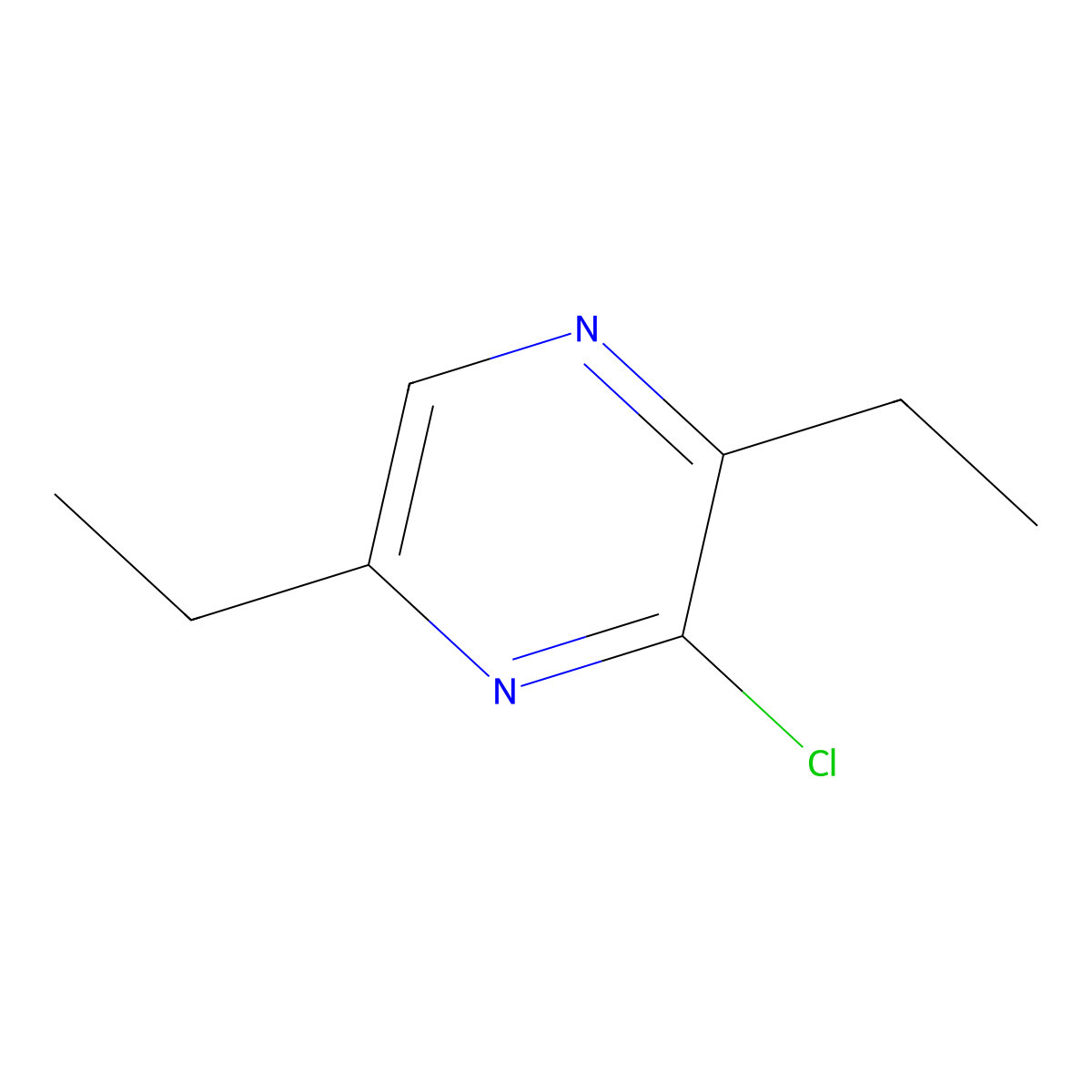 3-Chloro-2,5-diethylpyrazine molecular structure, CAS 67714-53-8
