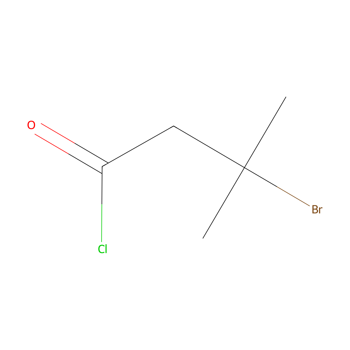 3-Bromo-3-methylbutanoyl chloride molecular structure, CAS 67716-21-6