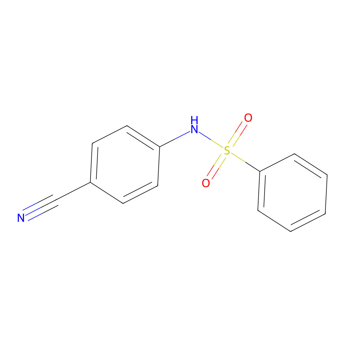 N-(4-cyanophenyl)benzenesulfonamide molecular structure, CAS 67723-13-1