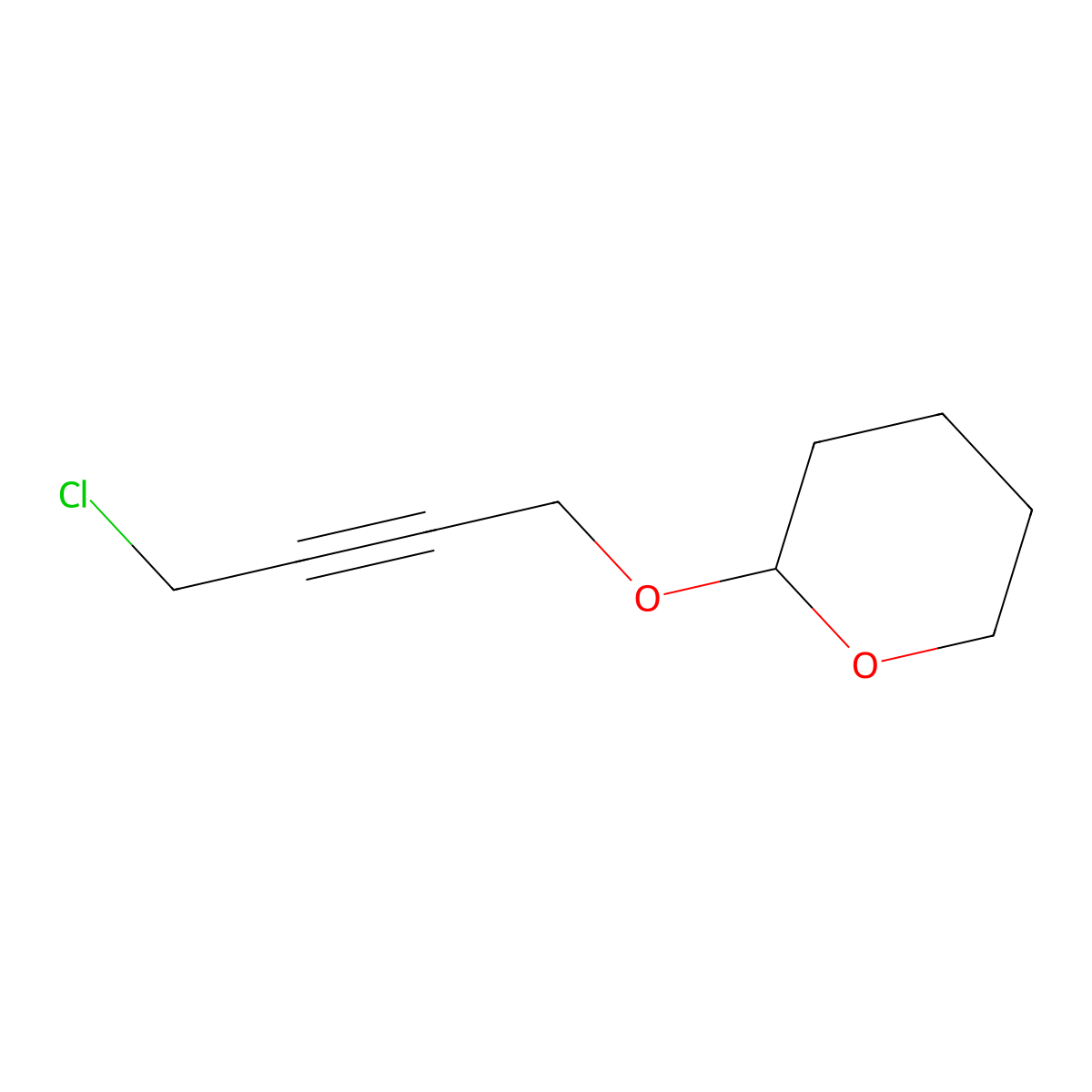 2-[(4-Chlorobut-2-yn-1-yl)oxy]oxane molecular structure, CAS 67727-01-9