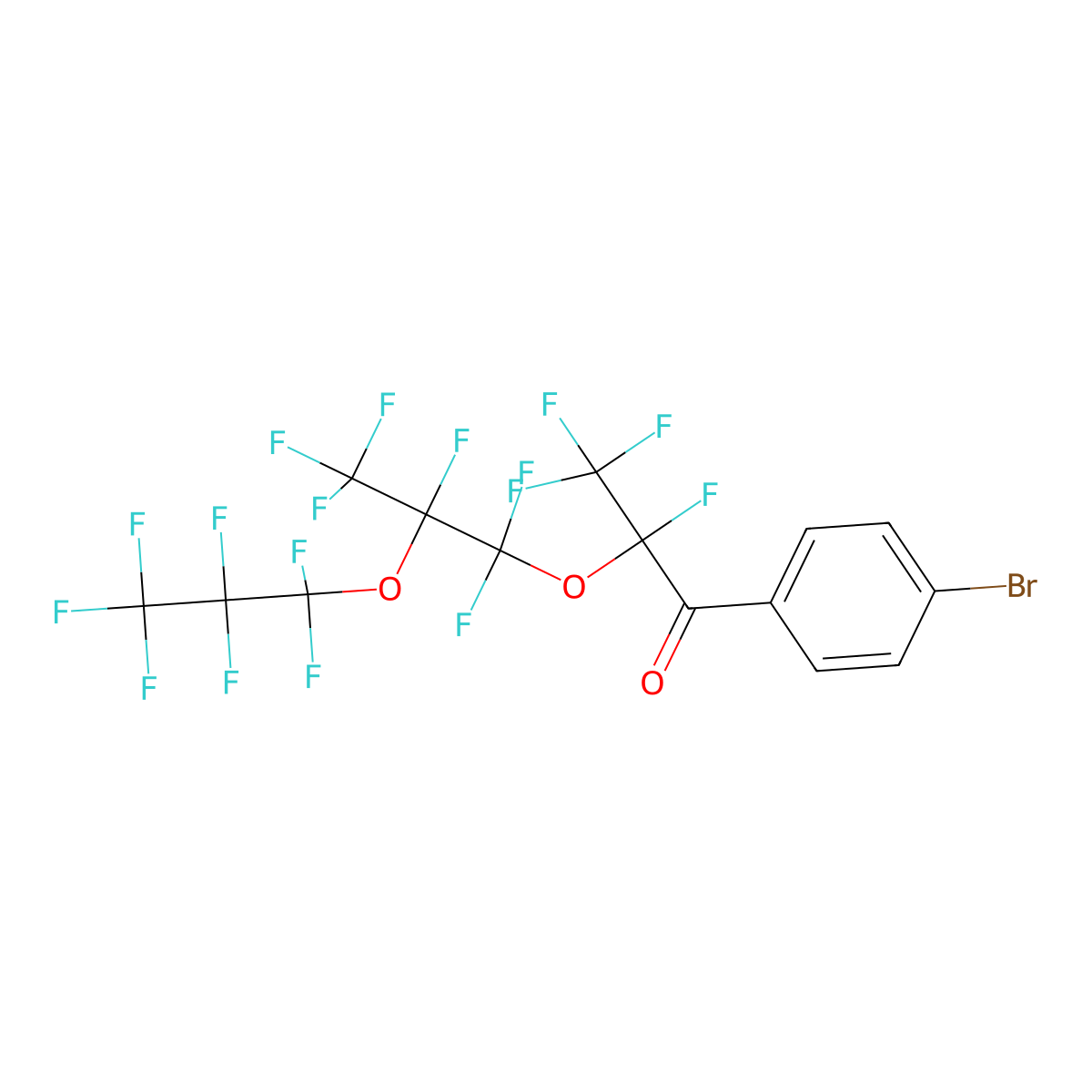 1-(4-Bromophenyl)-2,3,3,3-tetrafluoro-2-[1,1,2,3,3,3-hexafluoro-2-(heptafluoropropoxy)propoxy]propan-1-one molecular structure, CAS 67727-74-6