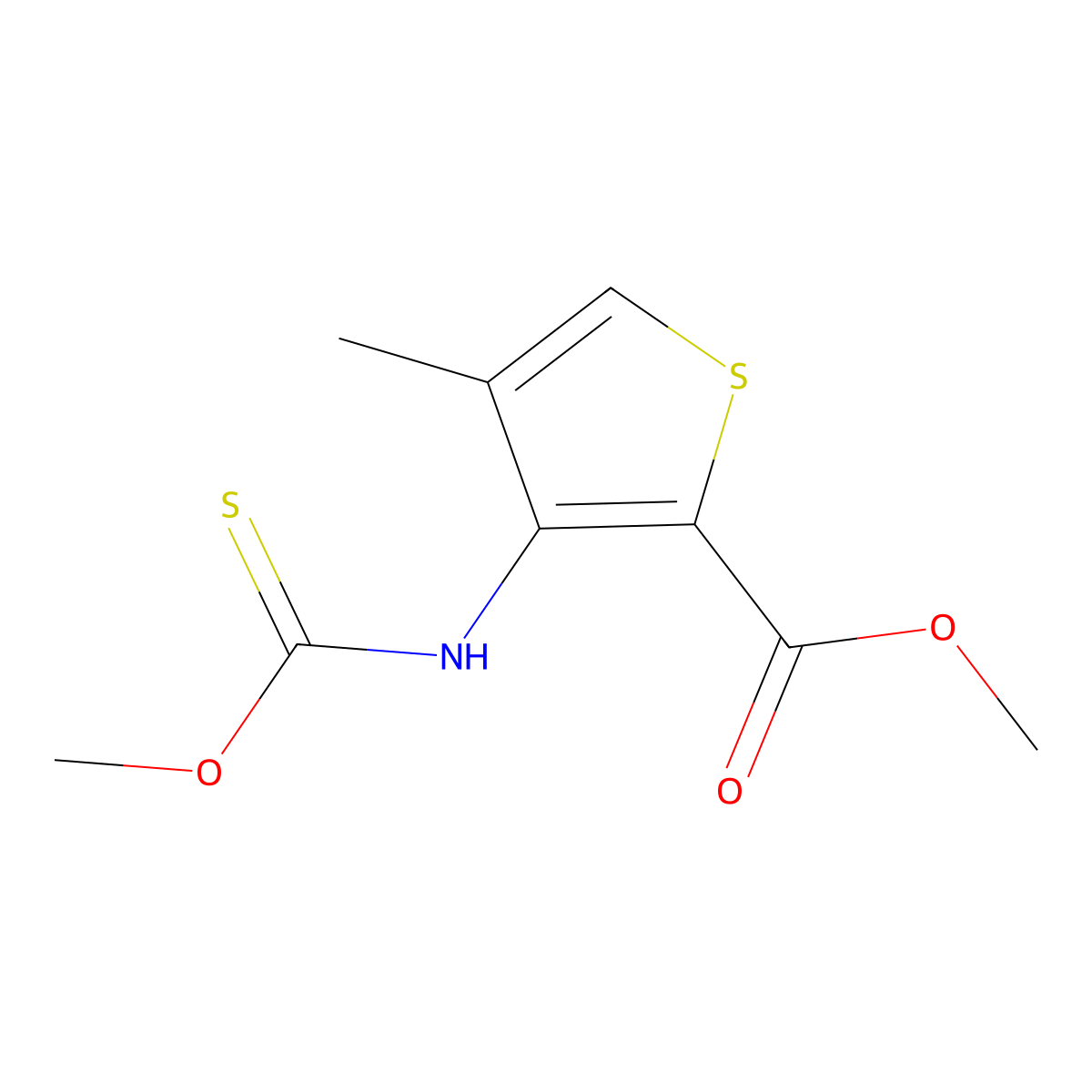 Methyl 3-[(methoxymethanethioyl)amino]-4-methylthiophene-2-carboxylate molecular structure, CAS 677276-99-2