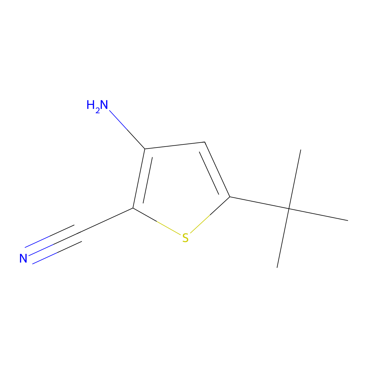 3-Amino-5-tert-butylthiophene-2-carbonitrile molecular structure, CAS 677277-39-3