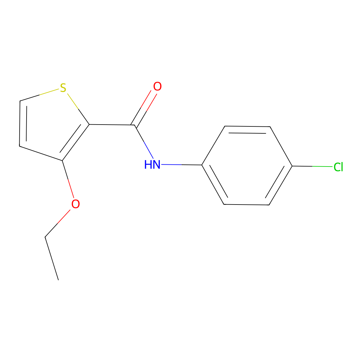 N-(4-Chlorophenyl)-3-ethoxy-2-thiophenecarboxamide molecular structure, CAS 677277-40-6
