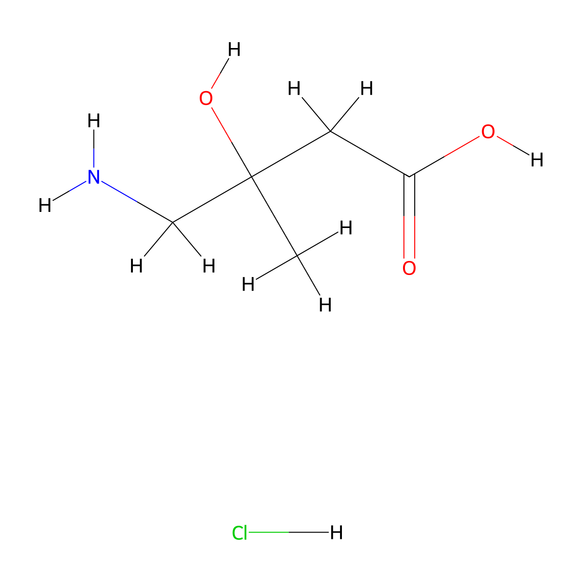 4-Amino-3-hydroxy-3-methylbutanoic acid hydrochloride molecular structure, CAS 67729-07-1