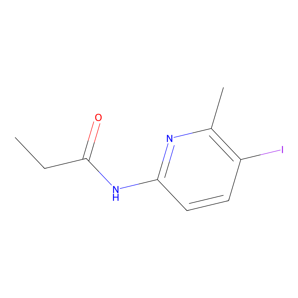 N-(5-iodo-6-methylpyridin-2-yl)propanamide molecular structure, CAS 677294-33-6