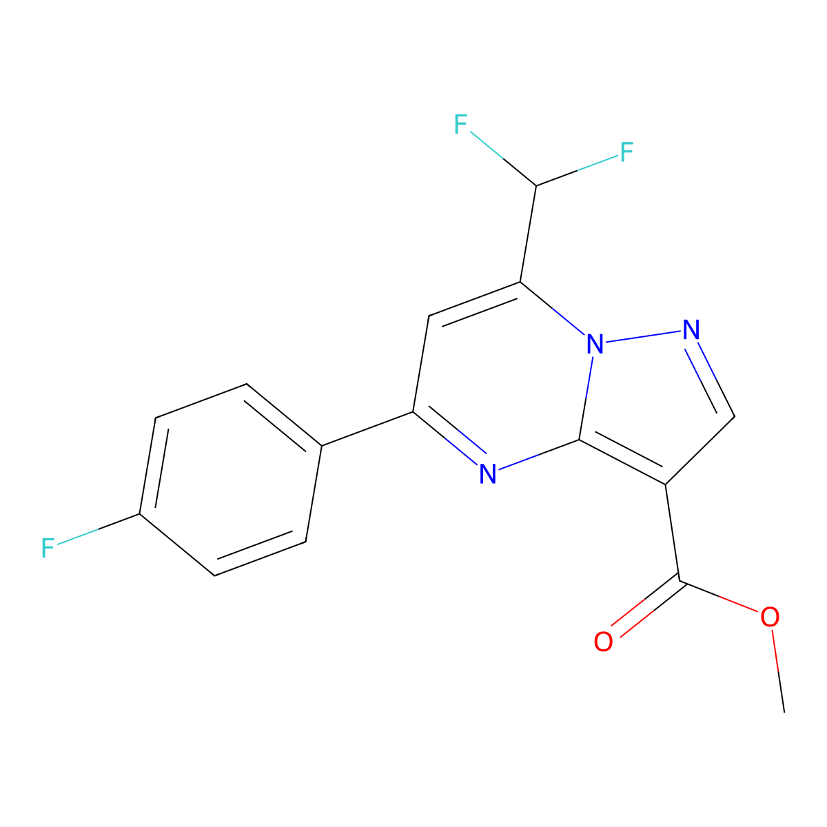 Methyl 7-(difluoromethyl)-5-(4-fluorophenyl)pyrazolo[1,5-a]pyrimidine-3-carboxylate molecular structure, CAS 677294-57-4