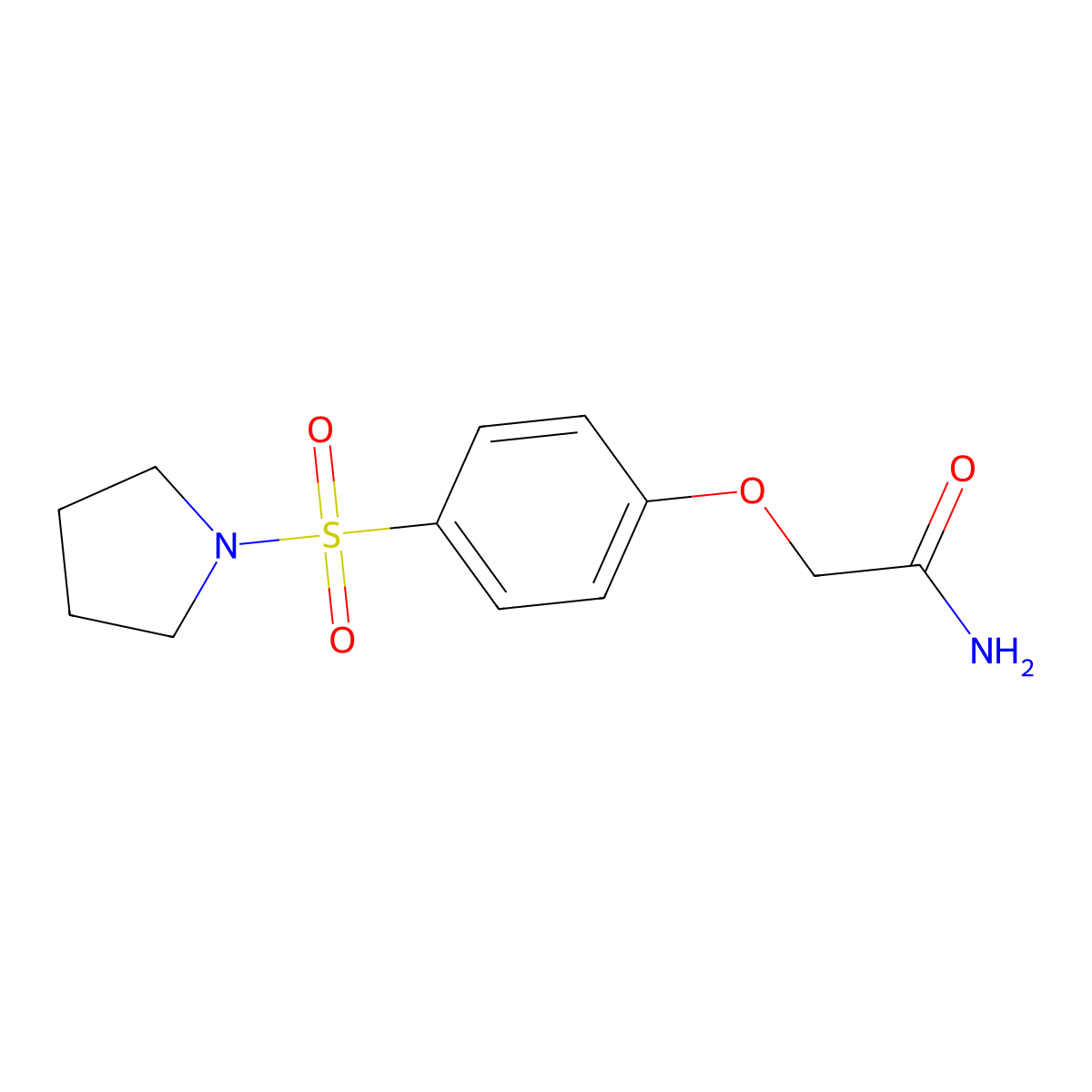 2-(4-Pyrrolidin-1-ylsulfonylphenoxy)acetamide molecular structure, CAS 677295-00-0