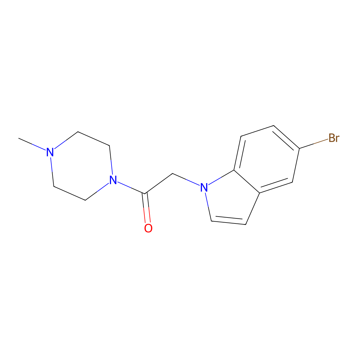 2-(5-bromo-1H-indol-1-yl)-1-(4-methylpiperazin-1-yl)ethanone molecular structure, CAS 677295-11-3
