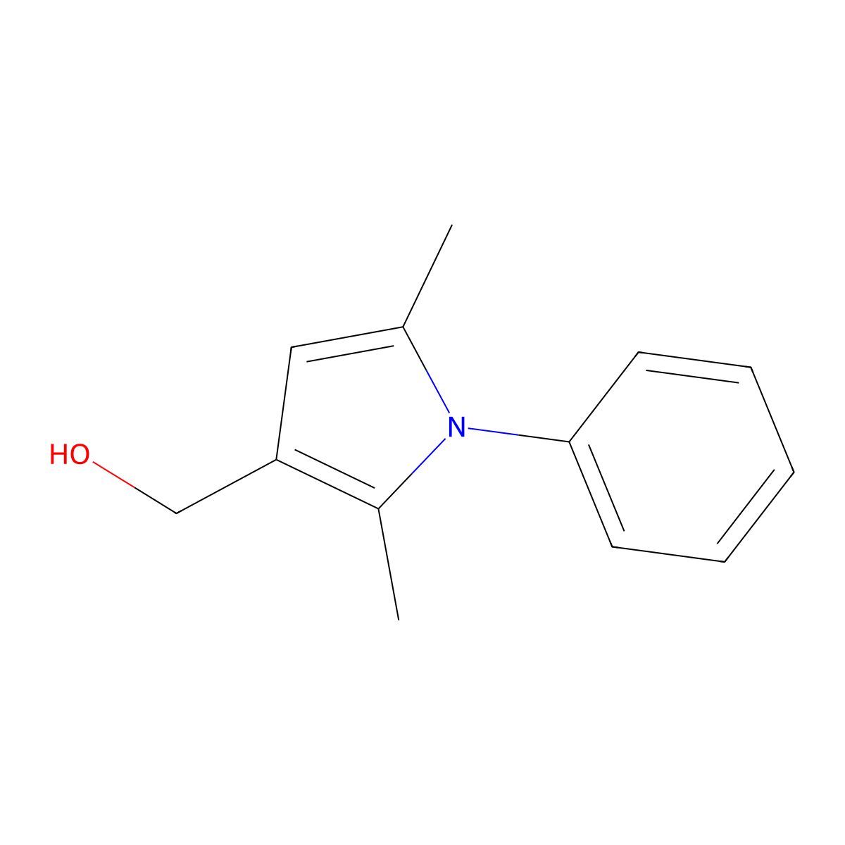 (2,5-dimethyl-1-phenyl-1H-pyrrol-3-yl)methanol molecular structure, CAS 677304-07-3