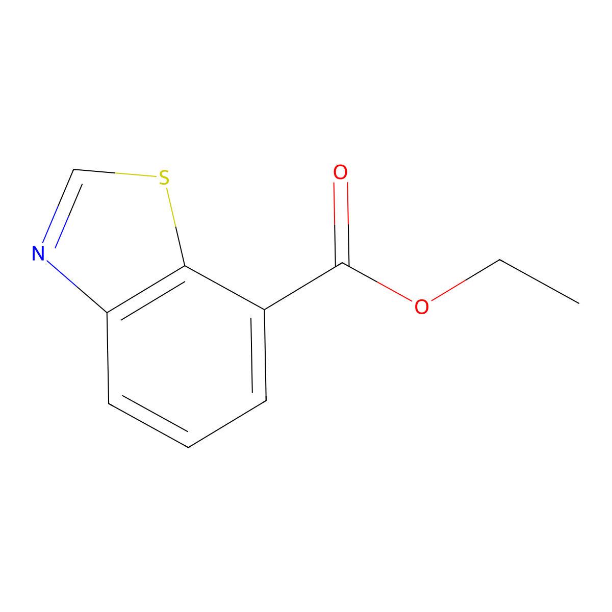 Ethyl benzo[d]thiazole-7-carboxylate molecular structure, CAS 677304-90-4