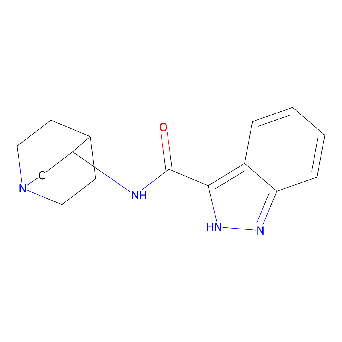 N-{1-azabicyclo[2.2.2]octan-3-yl}-2H-indazole-3-carboxamide molecular structure, CAS 677304-98-2