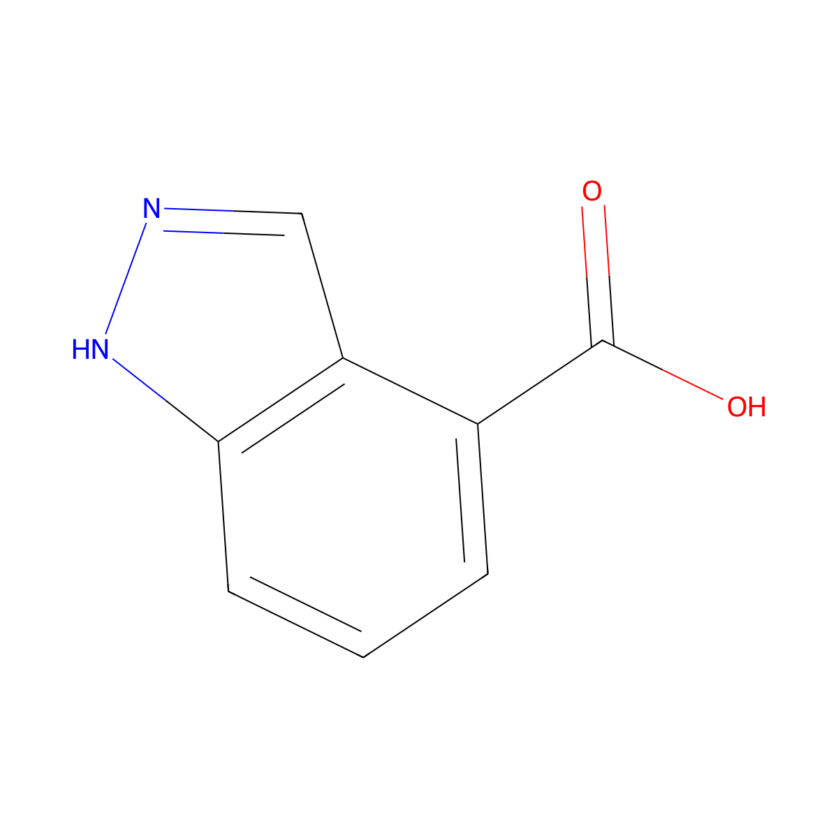1H-indazole-4-carboxylic acid molecular structure, CAS 677306-38-6