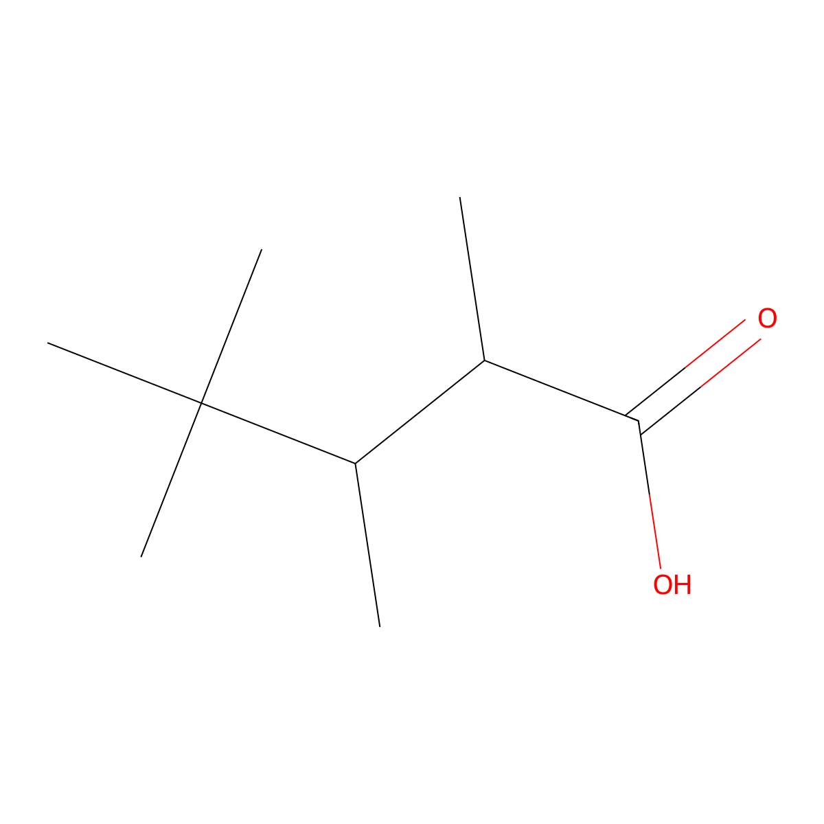 2,3,4,4-Tetramethylpentanoic acid molecular structure, CAS 67731-84-4