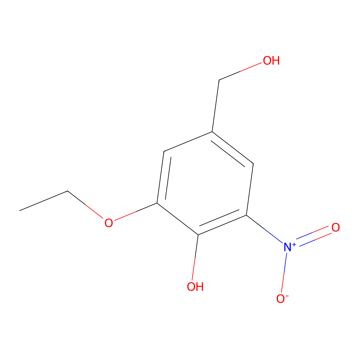 2-Ethoxy-4-(hydroxymethyl)-6-nitrophenol molecular structure, CAS 677310-20-2