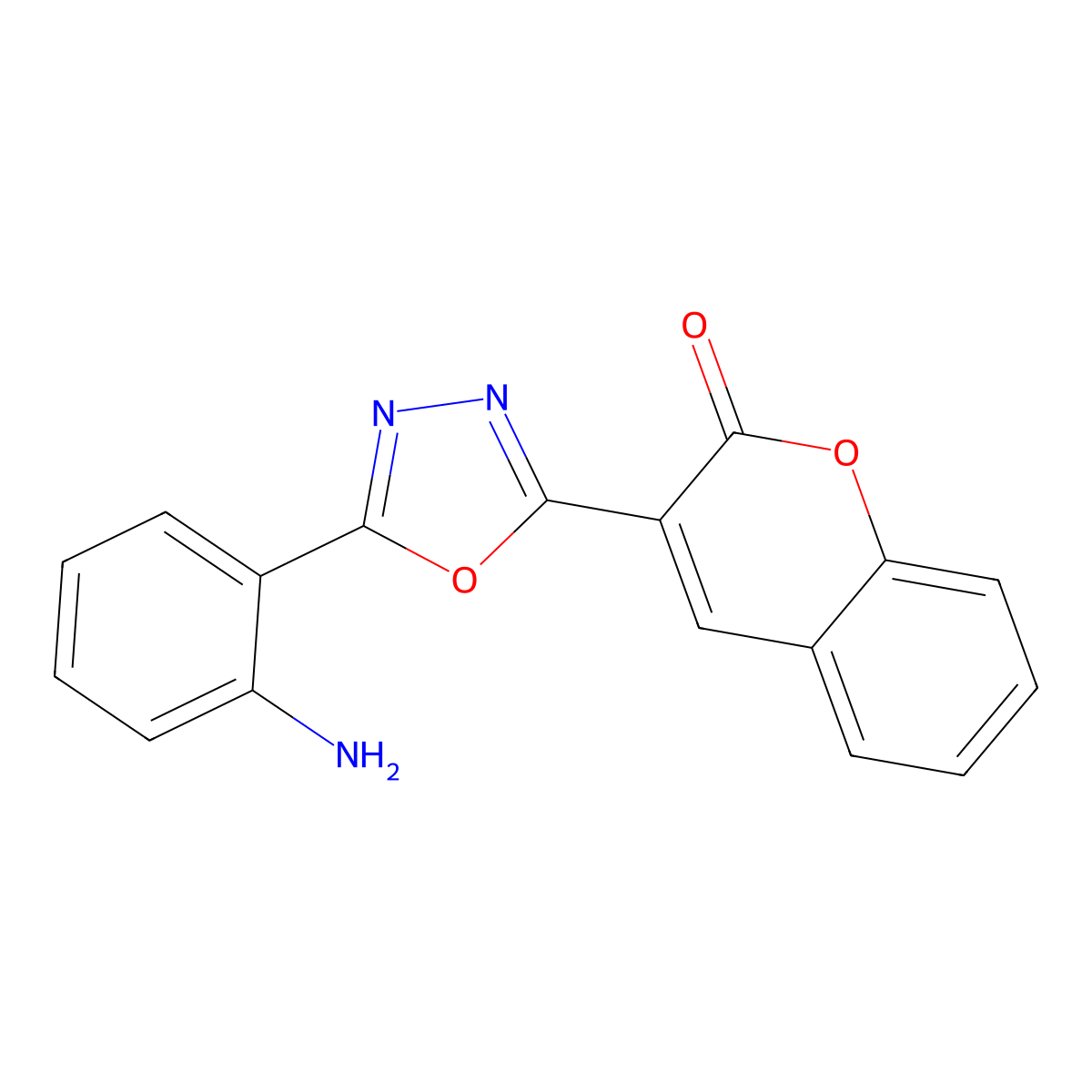 3-(5-(2-aminophenyl)-1,3,4-oxadiazol-2-yl)-2H-chromen-2-one molecular structure, CAS 677310-71-3