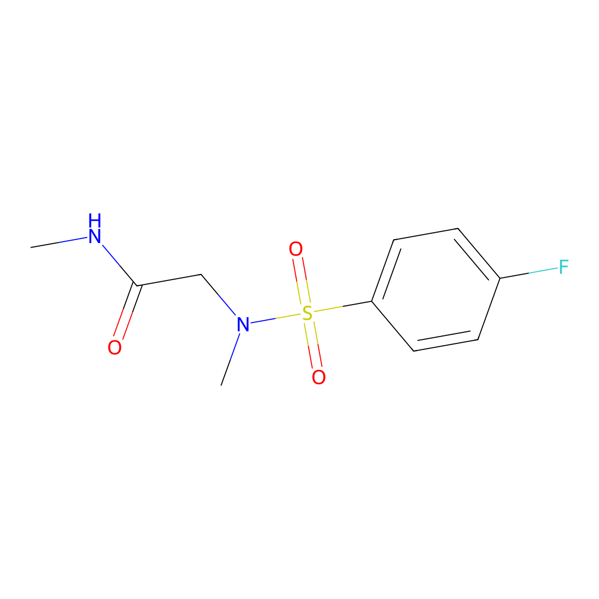 N~2~-[(4-fluorophenyl)sulfonyl]-N,N~2~-dimethylglycinamide molecular structure, CAS 677311-48-7