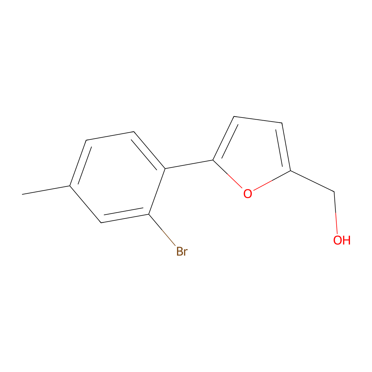 [5-(2-Bromo-4-methylphenyl)furan-2-yl]methanol molecular structure, CAS 677312-62-8